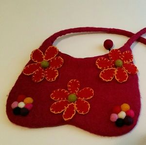 Felted wool purse